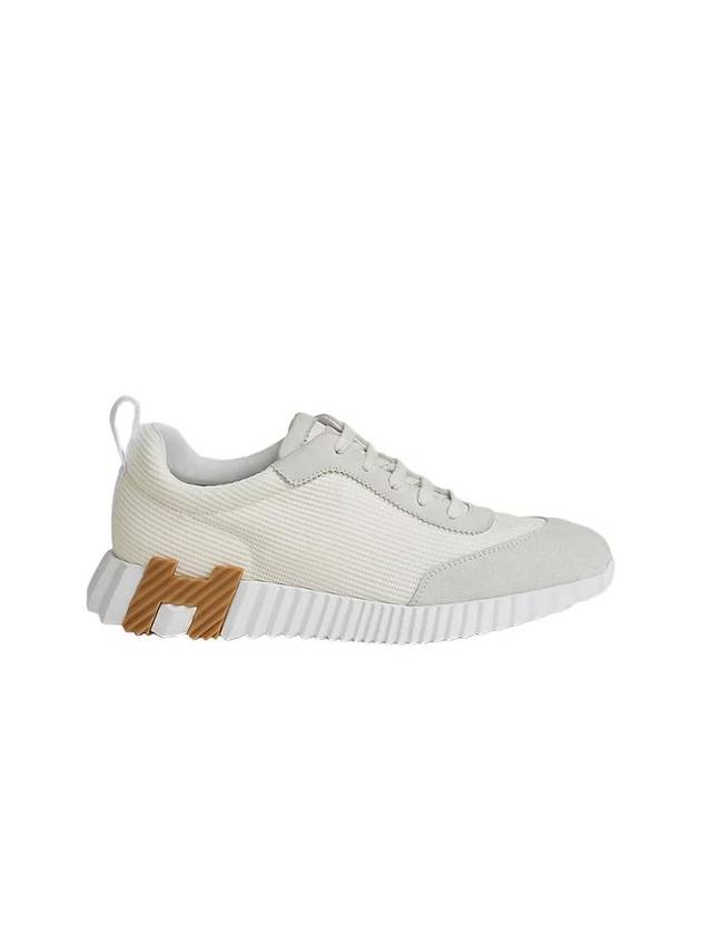 Bouncing Mesh Suede Goatskin Low Top Sneakers Blanc - HERMES - BALAAN 1