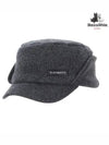 Men s Knit Earring Cap 8444GXAC GREY - BLACK&WHITE - BALAAN 1