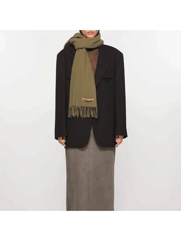 Wool Fringe Muffler Khaki Green - ACNE STUDIOS - BALAAN 5