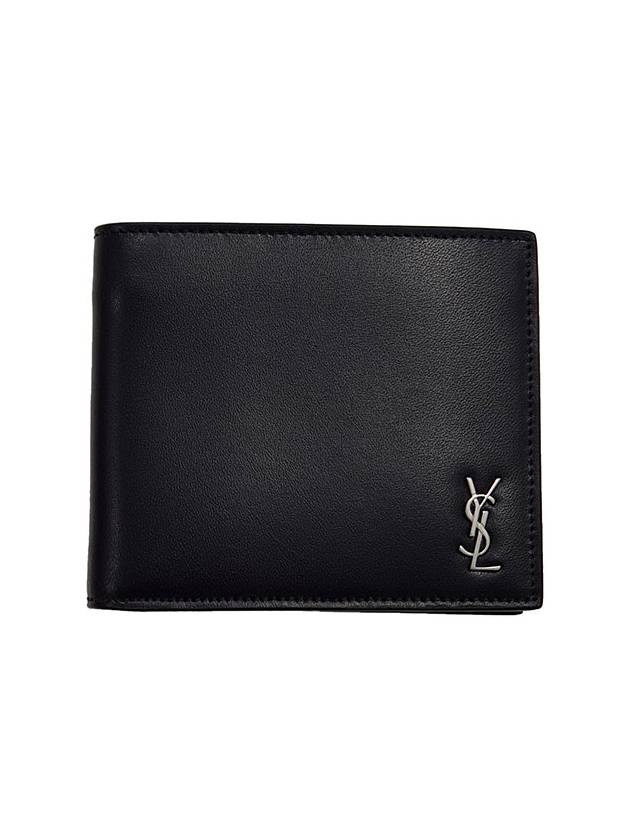 Tiny Cassandre East West Wallet in Matte Leather Black - SAINT LAURENT - BALAAN 2