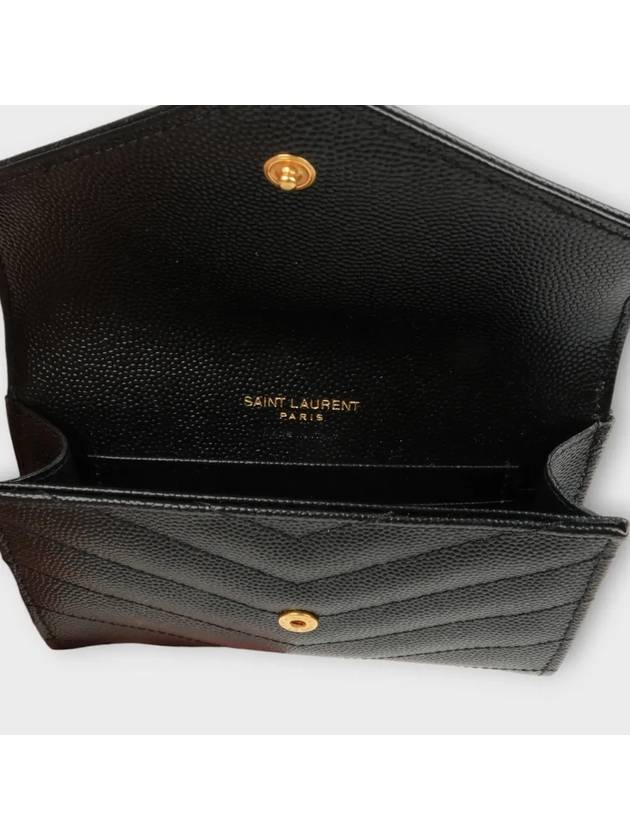 Monogram Envelope Small Half Wallet Black Gold - SAINT LAURENT - BALAAN 6