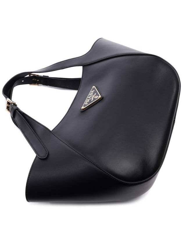 Enamel Triangle Medium Logo Belt Hand Shoulder Bag Black - PRADA - BALAAN 6