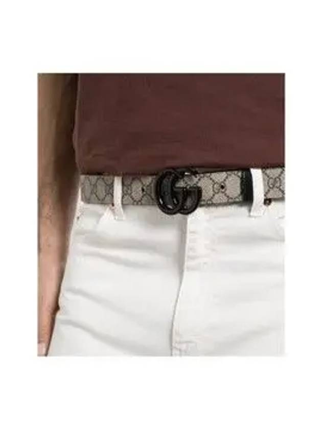 GG Marmont thin belt beige black - GUCCI - BALAAN 7