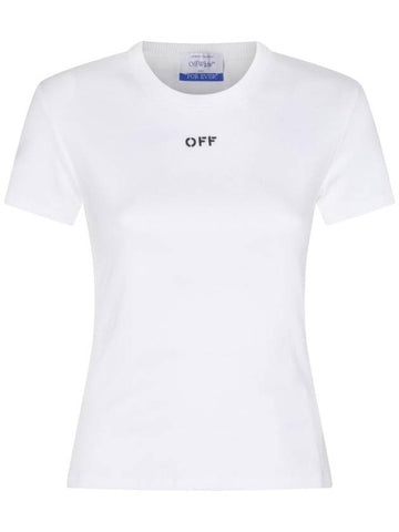 White Black Cotton Blend T-Shirt OWAA065C99JER0050110 B0561000566 - OFF WHITE - BALAAN 1