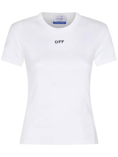 White Black Cotton Blend T-Shirt OWAA065C99JER0050110 B0561000566 - OFF WHITE - BALAAN 1