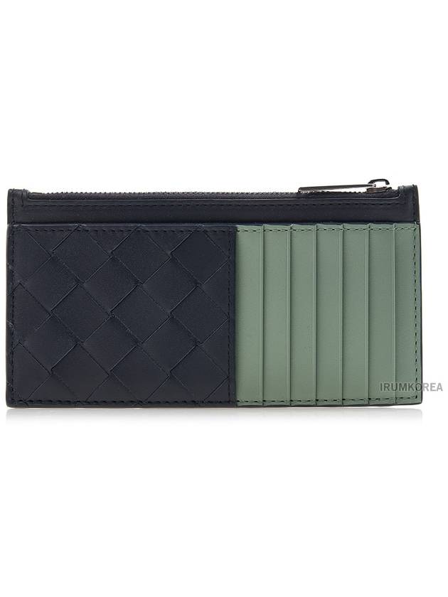 Bottega Veneta Black Green Intrecciato Long Zippered Card Holder - BOTTEGA VENETA - BALAAN 4