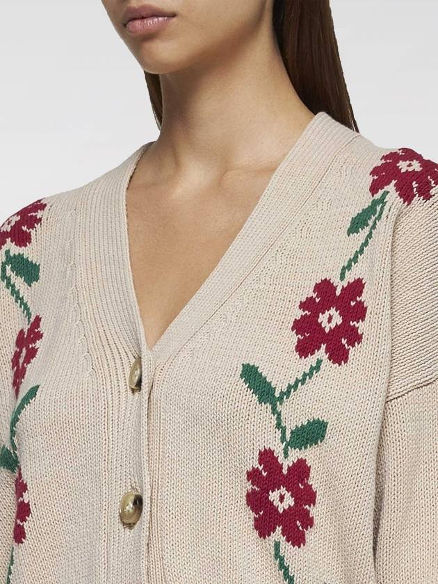 Teulada inlay detail cotton cardigan beige - WEEKEND MAX MARA - BALAAN 4