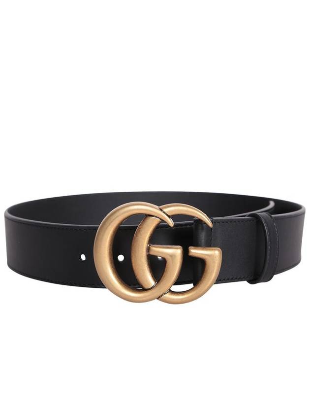 GG Marmont Buckle Leather Belt Black - GUCCI - BALAAN 2