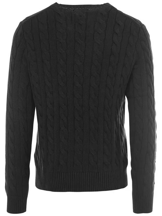 Embroidery Logo Cable Knit Top Black - POLO RALPH LAUREN - BALAAN 4