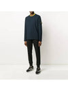 Men's Wappen Patch Round Neck Knit Top Navy - STONE ISLAND - BALAAN 9