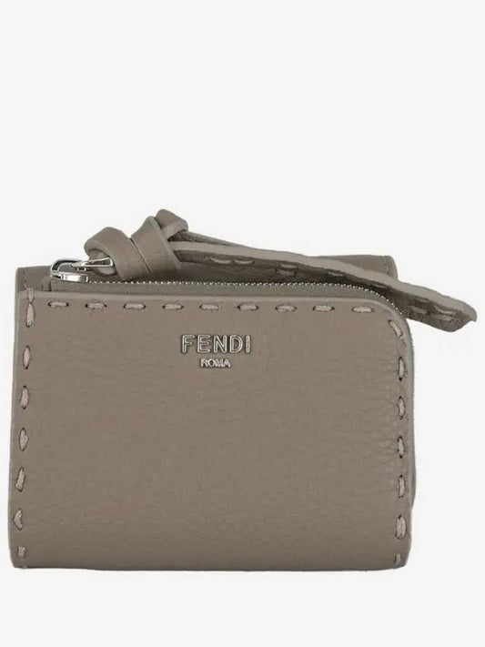 Peekaboo Micro Tri-Fold Half Wallet Grey - FENDI - BALAAN 2