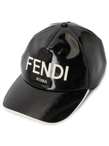 Logo Printed Baseball Ball Cap Black - FENDI - BALAAN 1