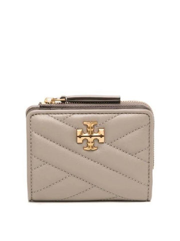 Chevron Half Wallet Grey - TORY BURCH - BALAAN 1