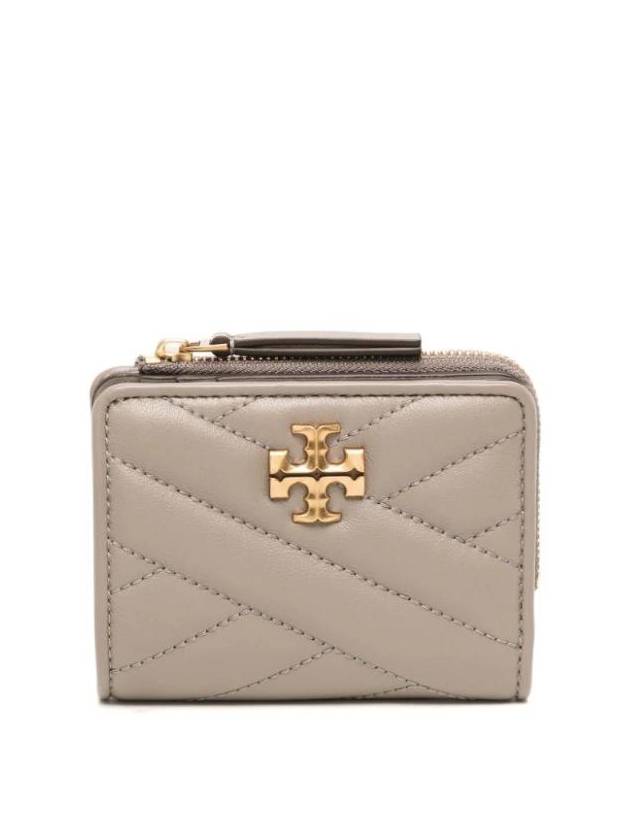 Chevron Half Wallet Grey - TORY BURCH - BALAAN 1