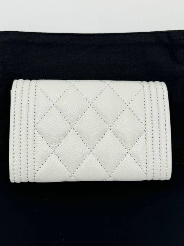 Boy Snap Caviar White Silver A80603 - CHANEL - BALAAN 4