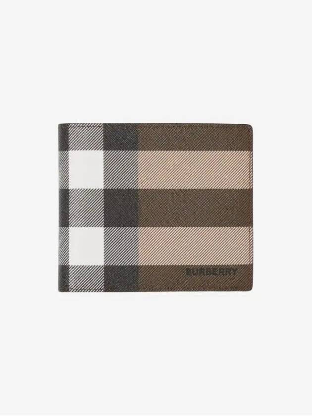 Check Canvas Half Wallet Beige - BURBERRY - BALAAN 4