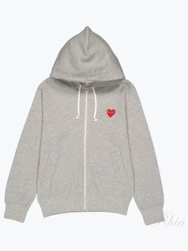 Play Women's Heart Logo Patch Hooded Zip Up P1 T249 1 Gray - COMME DES GARCONS - BALAAN 2