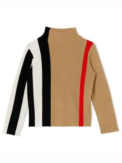 Kids Icon Striped Ribbed Knit Top Archive Beige - BURBERRY - BALAAN 2