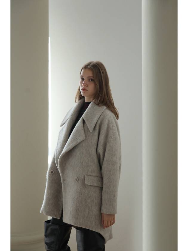 Caisienne loose fit half coat light gray - CAHIERS - BALAAN 10