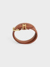 Les Cuirs Double Calfskin Gold Finish Brass Bracelet Tan - CELINE - BALAAN 1