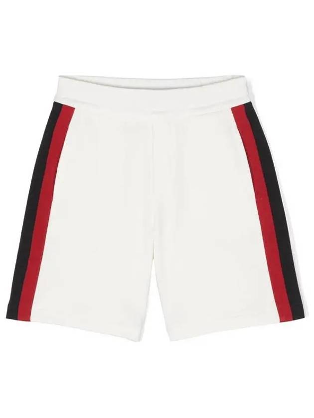 Moncler Kids 4 10 Logo Jersey Shorts White - MONCLER - BALAAN 1