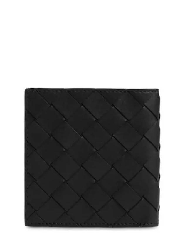 Bottega Veneta Signature Intrecciato Woven Leather Beefold Wallet Half Wallet Black - BOTTEGA VENETA - BALAAN 3