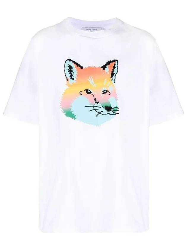 Vibrant Fox head Easy Short Sleeve T-Shirt White - MAISON KITSUNE - BALAAN 2