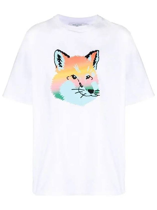 Vibrant Fox head Easy Short Sleeve T-Shirt White - MAISON KITSUNE - BALAAN 2