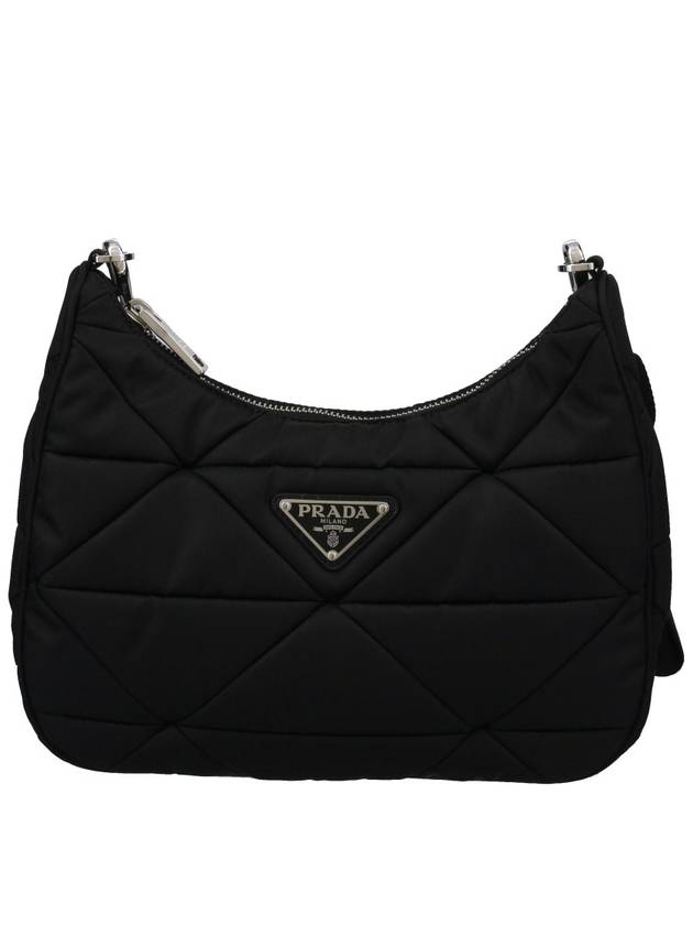 Triangle Logo Re-nylon Paddde Hobo Cross Bag Black - PRADA - BALAAN 2