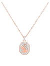 Swan Octagon Emblem Pendant Long Necklace Rose Gold - SWAROVSKI - BALAAN 2