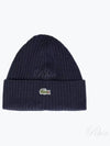 Ribbed Wool Beanie Navy - LACOSTE - BALAAN 2