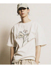 Artwork Flower Drawing Short Sleeve T Shirt Ivory - FFEFF STUDIO - BALAAN 4