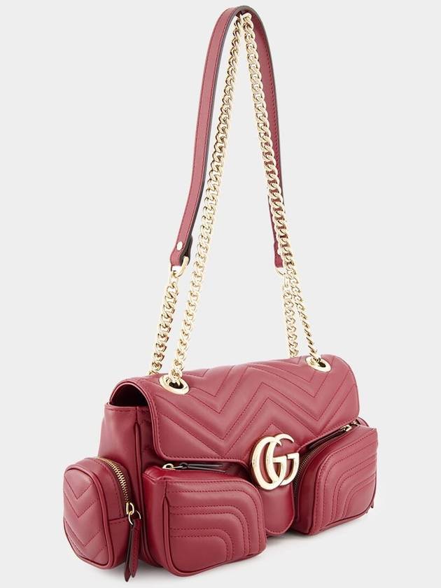 GG Marmont Small Multi-Pocket Leather Shoulder Bag Red - GUCCI - BALAAN 5