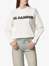 Logo Print Cotton Sweatshirt White - JIL SANDER - BALAAN 2