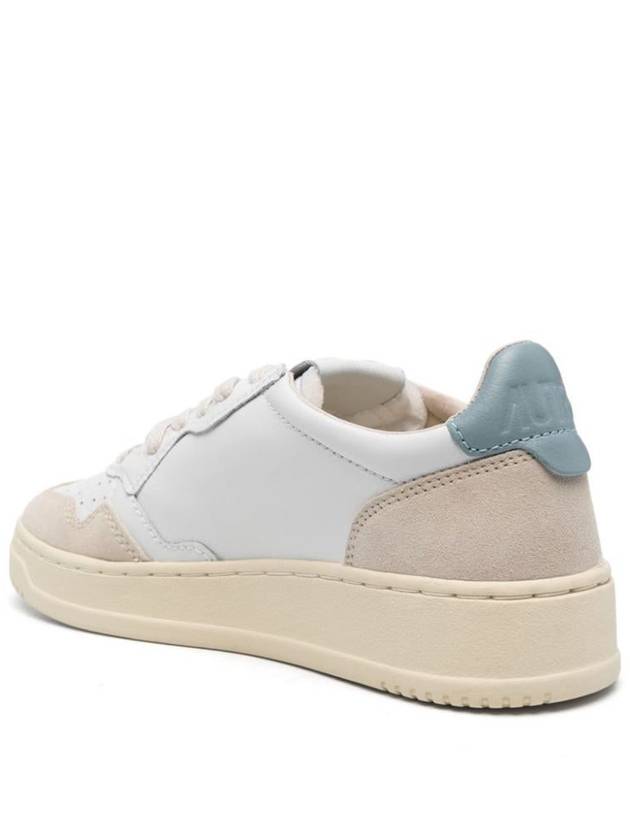 Autry Medalist Low Sneakers In White Leather And Slv Blue Suede Shoes - AUTRY - BALAAN 3