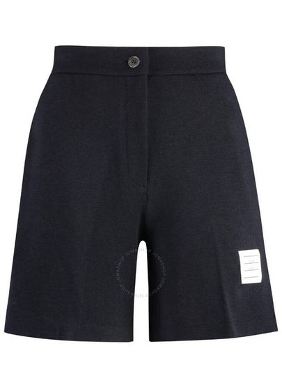 High Waisted Wool Shorts Navy - THOM BROWNE - BALAAN 2