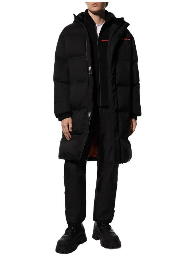 Logo Light Re-Nylon Down Padded Jacket Black - PRADA - BALAAN 4