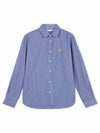 Fox Head Stripe Long Sleeve Shirt Blue - MAISON KITSUNE - BALAAN 2