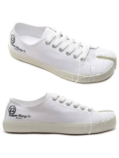 Men's Painted Tabi Stitch Tabi Low Top Sneakers White - MAISON MARGIELA - BALAAN 2