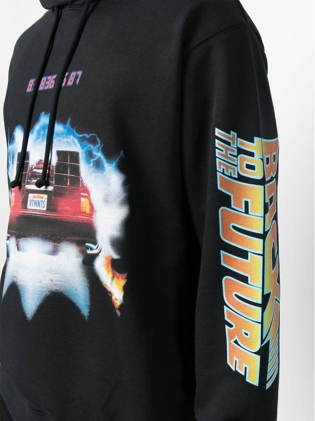 Back To The Future Print Hoodie Black - VETEMENTS - BALAAN 8