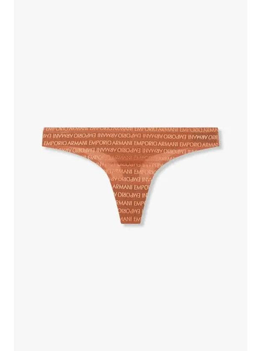 UNDERWEAR Women s Embroidered Logo Pattern Mesh Thong Brown - EMPORIO ARMANI - BALAAN 1