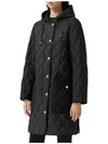 Women's Diamond Quilted Hoodie Single Coat Black - BURBERRY - BALAAN 4