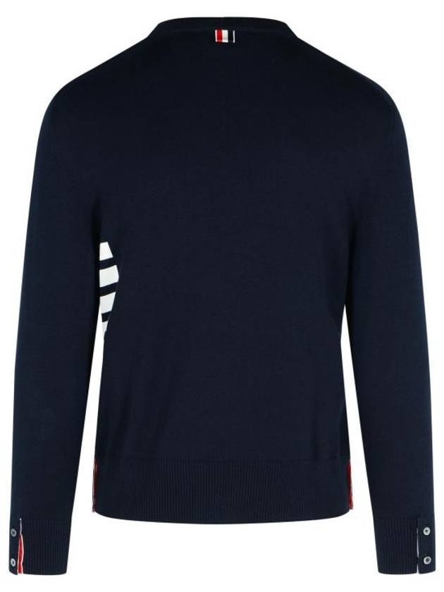 Cotton 4-Bar Knit Top Navy - THOM BROWNE - BALAAN 4