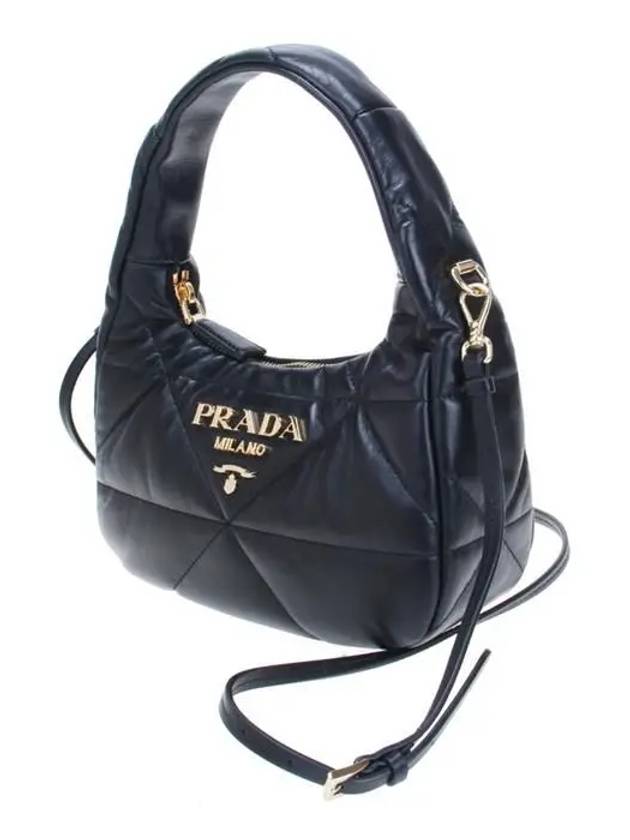 Nappa Leather Mini Bag with Topstitching Black - PRADA - BALAAN 3