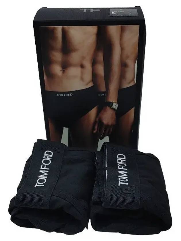 Men's Cotton Logo Waistband Briefs 2 Pack Black - TOM FORD - BALAAN 4