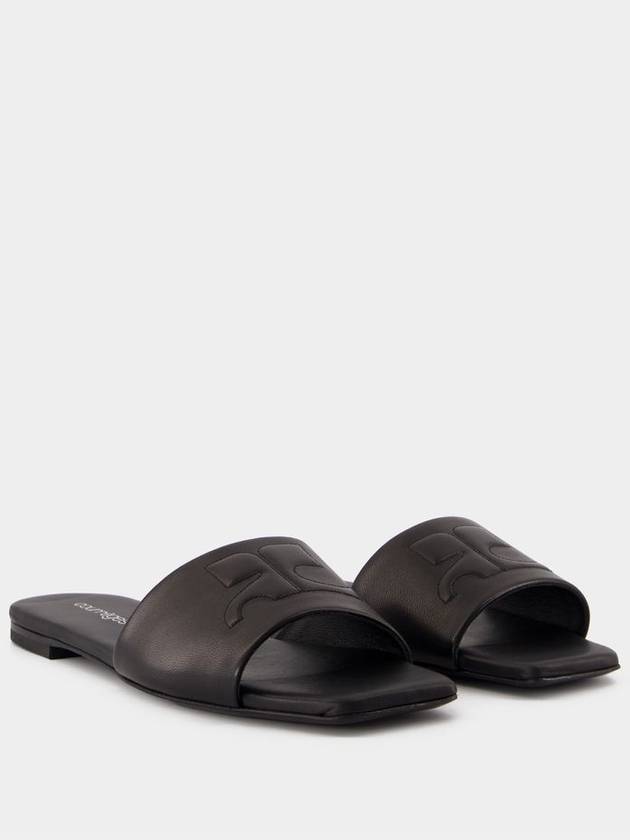 Heritage Shadow Sandals - Courreges - Leather - Black - COURREGES - BALAAN 2