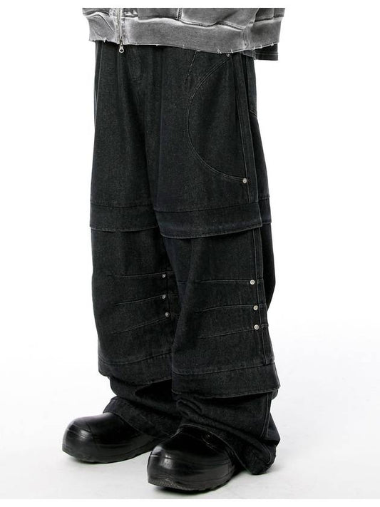 Double Layered Wide Denim Pants TP0059 - FLAVORISM - BALAAN 1