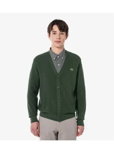 Men s Pique Tissue Cardigan Khaki Green - LACOSTE - BALAAN 1