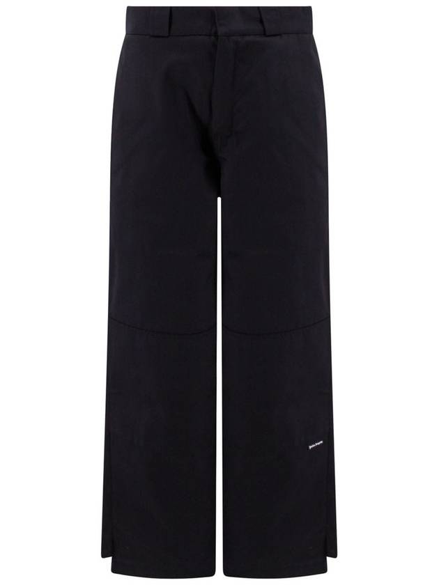 Men's Reverse Waistband Straight Pants Black - PALM ANGELS - BALAAN 2