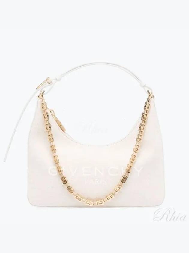 Moon Cut-out Chain Small Canvas Shoulder Bag Natural Beige - GIVENCHY - BALAAN 2